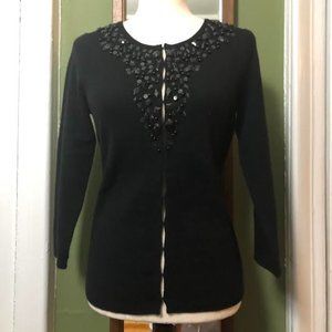cashmere cardigan with an bead applique
